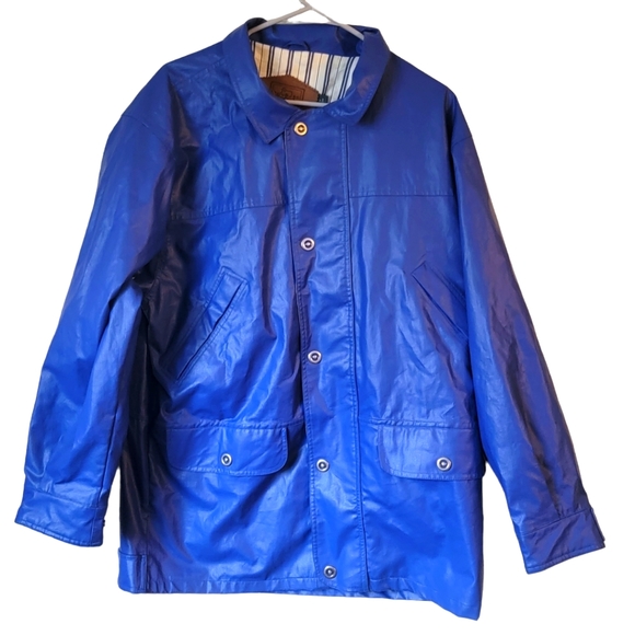 Woolrich Other - Vintage blue pvc rain jacket size men's medium